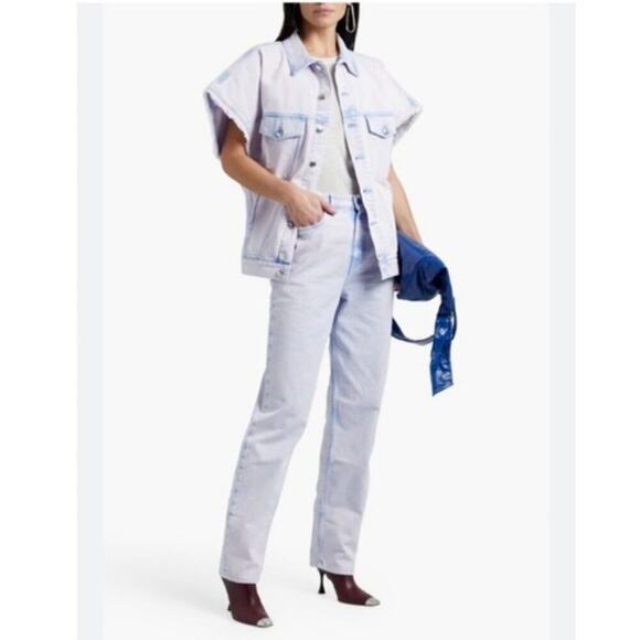 IRO Dahio Bleached High-Rise Straight-Leg Jeans Size 29 - Picture 1 of 7